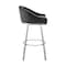 Armen Living Noran Swivel Counter Stool in Brushed Stainless Steel and Black Faux Leather 840254335752 - alternate 9